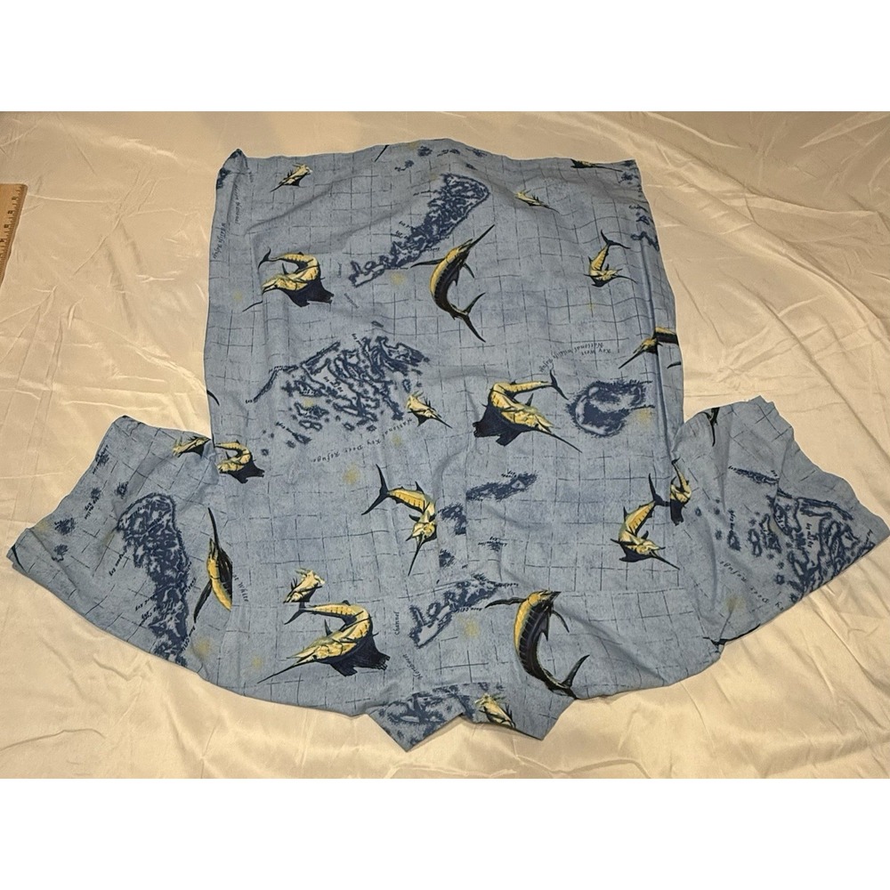 Columbia RiverLodge Button Up Blue Marlin Shirt Mens M, Short Sleeve,Fishing - Picture 10 of 12